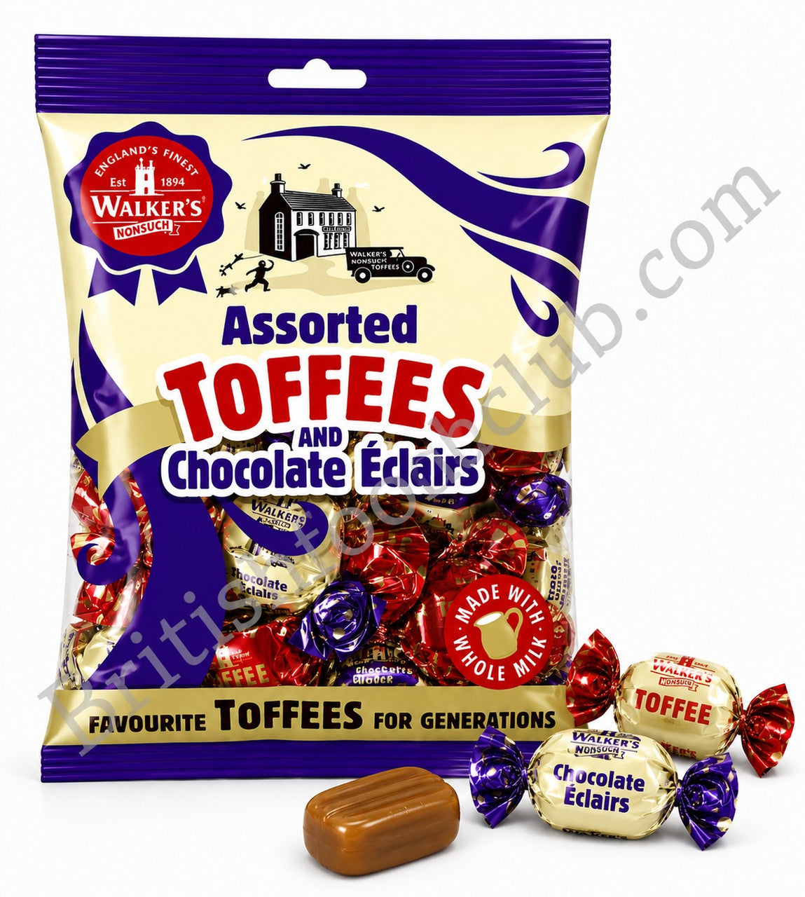 Walker's Nonsuch - Assorted Toffees and Chocolate Eclairs Bag