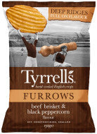 Tyrrell's Beef Brisket & Black Peppercorn Crisps (Furrows